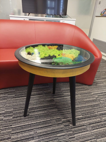 60 cm Ø (çap) yosun görselli sehpa